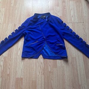 Fashion Nova Blue long sleeve jacket with cut-out sleeves